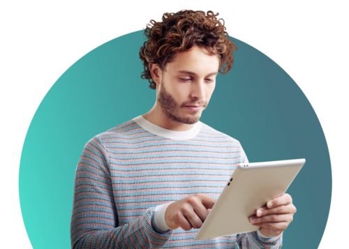 Man with tablet